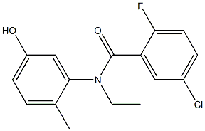 5-chloro-N-ethyl-2-fluoro-N-(5-hydroxy-2-methylphenyl)benzamide Struktur