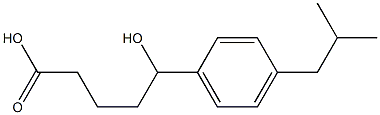 5-hydroxy-5-[4-(2-methylpropyl)phenyl]pentanoic acid Struktur