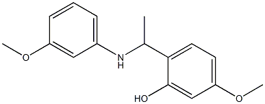 5-methoxy-2-{1-[(3-methoxyphenyl)amino]ethyl}phenol Struktur