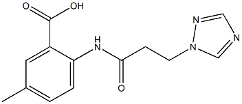 5-methyl-2-[3-(1H-1,2,4-triazol-1-yl)propanamido]benzoic acid Struktur