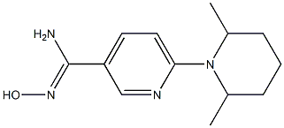 6-(2,6-dimethylpiperidin-1-yl)-N'-hydroxypyridine-3-carboximidamide Struktur