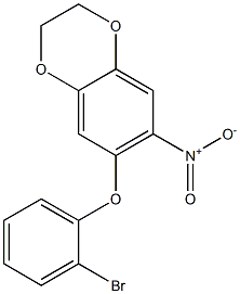 6-(2-bromophenoxy)-7-nitro-2,3-dihydro-1,4-benzodioxine Struktur