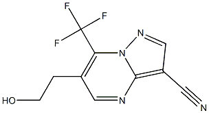 6-(2-hydroxyethyl)-7-(trifluoromethyl)pyrazolo[1,5-a]pyrimidine-3-carbonitrile Struktur