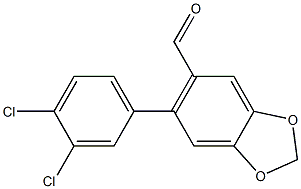 6-(3,4-dichlorophenyl)-1,3-benzodioxole-5-carbaldehyde Struktur