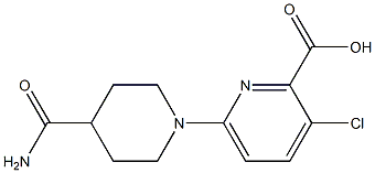 6-(4-carbamoylpiperidin-1-yl)-3-chloropyridine-2-carboxylic acid Struktur