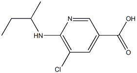 6-(butan-2-ylamino)-5-chloropyridine-3-carboxylic acid Struktur