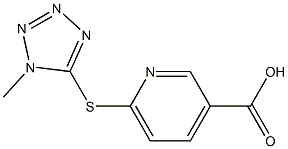 6-[(1-methyl-1H-1,2,3,4-tetrazol-5-yl)sulfanyl]pyridine-3-carboxylic acid Struktur