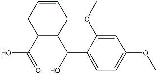 6-[(2,4-dimethoxyphenyl)(hydroxy)methyl]cyclohex-3-ene-1-carboxylic acid Struktur