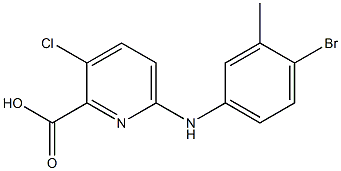 6-[(4-bromo-3-methylphenyl)amino]-3-chloropyridine-2-carboxylic acid Struktur