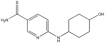 6-[(4-hydroxycyclohexyl)amino]pyridine-3-carbothioamide Struktur