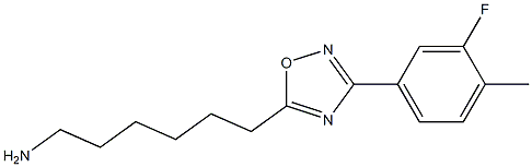 6-[3-(3-fluoro-4-methylphenyl)-1,2,4-oxadiazol-5-yl]hexan-1-amine Struktur