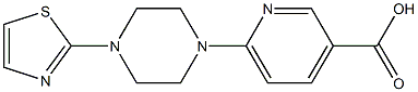 6-[4-(1,3-thiazol-2-yl)piperazin-1-yl]pyridine-3-carboxylic acid Struktur