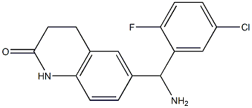 6-[amino(5-chloro-2-fluorophenyl)methyl]-1,2,3,4-tetrahydroquinolin-2-one Struktur