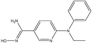 6-[ethyl(phenyl)amino]-N'-hydroxypyridine-3-carboximidamide Struktur