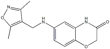 6-{[(3,5-dimethyl-1,2-oxazol-4-yl)methyl]amino}-3,4-dihydro-2H-1,4-benzoxazin-3-one Struktur