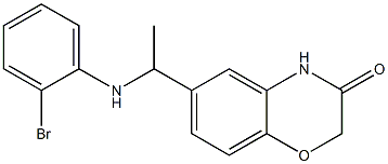 6-{1-[(2-bromophenyl)amino]ethyl}-3,4-dihydro-2H-1,4-benzoxazin-3-one Struktur