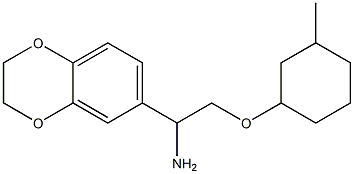 6-{1-amino-2-[(3-methylcyclohexyl)oxy]ethyl}-2,3-dihydro-1,4-benzodioxine Struktur