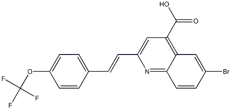 6-bromo-2-{(E)-2-[4-(trifluoromethoxy)phenyl]vinyl}quinoline-4-carboxylic acid Struktur