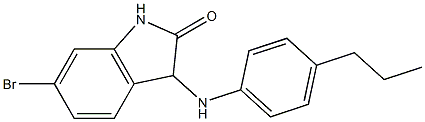 6-bromo-3-[(4-propylphenyl)amino]-2,3-dihydro-1H-indol-2-one Struktur