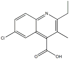 6-chloro-2-ethyl-3-methylquinoline-4-carboxylic acid Struktur