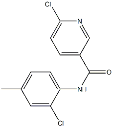 6-chloro-N-(2-chloro-4-methylphenyl)pyridine-3-carboxamide Struktur