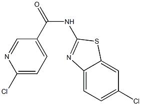 6-chloro-N-(6-chloro-1,3-benzothiazol-2-yl)pyridine-3-carboxamide Struktur