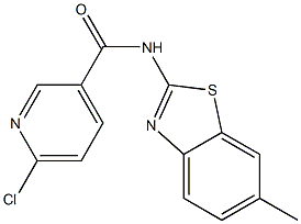 6-chloro-N-(6-methyl-1,3-benzothiazol-2-yl)pyridine-3-carboxamide Struktur