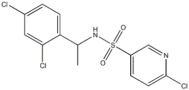 6-chloro-N-[1-(2,4-dichlorophenyl)ethyl]pyridine-3-sulfonamide Struktur