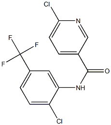 6-chloro-N-[2-chloro-5-(trifluoromethyl)phenyl]pyridine-3-carboxamide Struktur