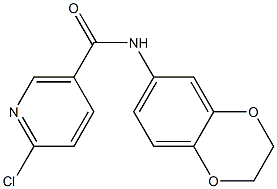 6-chloro-N-2,3-dihydro-1,4-benzodioxin-6-ylnicotinamide Struktur