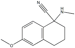 6-methoxy-1-(methylamino)-1,2,3,4-tetrahydronaphthalene-1-carbonitrile Struktur