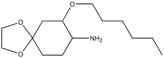 7-(hexyloxy)-1,4-dioxaspiro[4.5]decan-8-amine Struktur