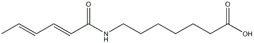 7-[(2E,4E)-hexa-2,4-dienoylamino]heptanoic acid Struktur