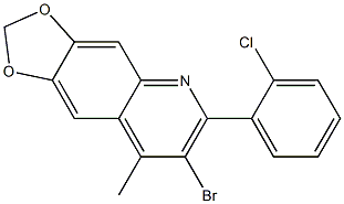 7-bromo-6-(2-chlorophenyl)-8-methyl-2H-[1,3]dioxolo[4,5-g]quinoline Struktur