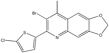 7-bromo-6-(5-chlorothiophen-2-yl)-8-methyl-2H-[1,3]dioxolo[4,5-g]quinoline Struktur