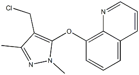 8-{[4-(chloromethyl)-1,3-dimethyl-1H-pyrazol-5-yl]oxy}quinoline Struktur