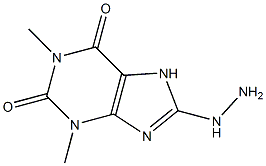 8-hydrazino-1,3-dimethyl-3,7-dihydro-1H-purine-2,6-dione Struktur