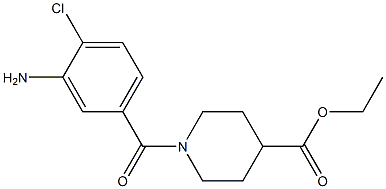 ethyl 1-[(3-amino-4-chlorophenyl)carbonyl]piperidine-4-carboxylate Struktur