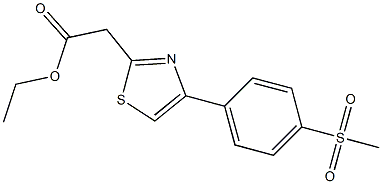 ethyl 2-[4-(4-methanesulfonylphenyl)-1,3-thiazol-2-yl]acetate Struktur