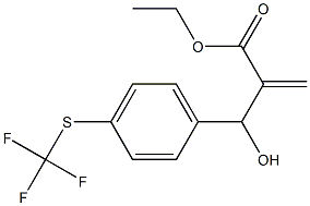 ethyl 2-[hydroxy({4-[(trifluoromethyl)sulfanyl]phenyl})methyl]prop-2-enoate Struktur