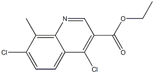 ethyl 4,7-dichloro-8-methylquinoline-3-carboxylate Struktur