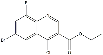 ethyl 6-bromo-4-chloro-8-fluoroquinoline-3-carboxylate Struktur