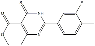 methyl 2-(3-fluoro-4-methylphenyl)-4-methyl-6-thioxo-1,6-dihydropyrimidine-5-carboxylate Struktur