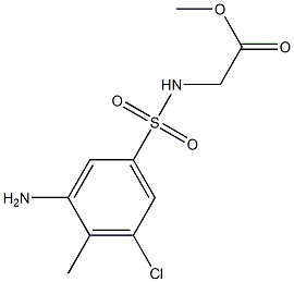 methyl 2-[(3-amino-5-chloro-4-methylbenzene)sulfonamido]acetate Struktur