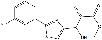 methyl 2-{[2-(3-bromophenyl)-1,3-thiazol-4-yl](hydroxy)methyl}prop-2-enoate Struktur