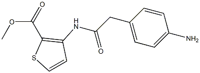 methyl 3-[2-(4-aminophenyl)acetamido]thiophene-2-carboxylate Struktur