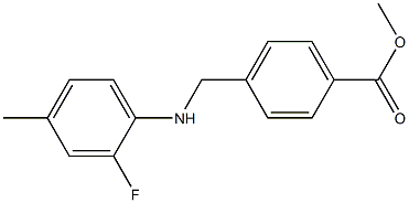 methyl 4-{[(2-fluoro-4-methylphenyl)amino]methyl}benzoate Struktur