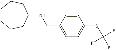 N-({4-[(trifluoromethyl)sulfanyl]phenyl}methyl)cycloheptanamine Struktur