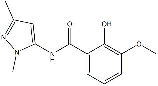 N-(1,3-dimethyl-1H-pyrazol-5-yl)-2-hydroxy-3-methoxybenzamide Struktur