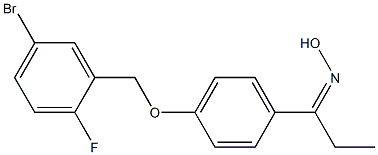 N-(1-{4-[(5-bromo-2-fluorophenyl)methoxy]phenyl}propylidene)hydroxylamine Struktur